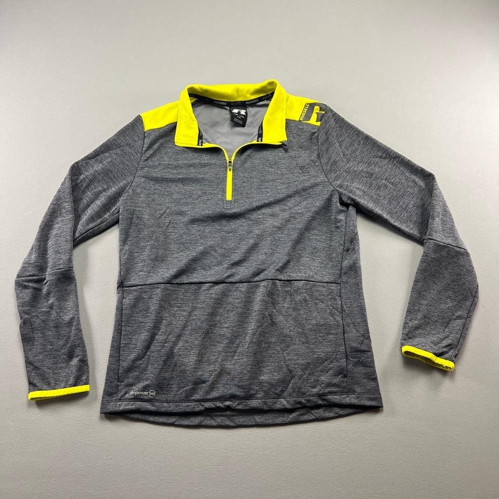 Russell Athletic Dri Power 360 Track Jacket Boys XL Charcoal Gray Quarter Zip